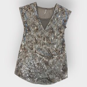 Free People Midnight Dreamer Shattered Glass Mini Shift Dress